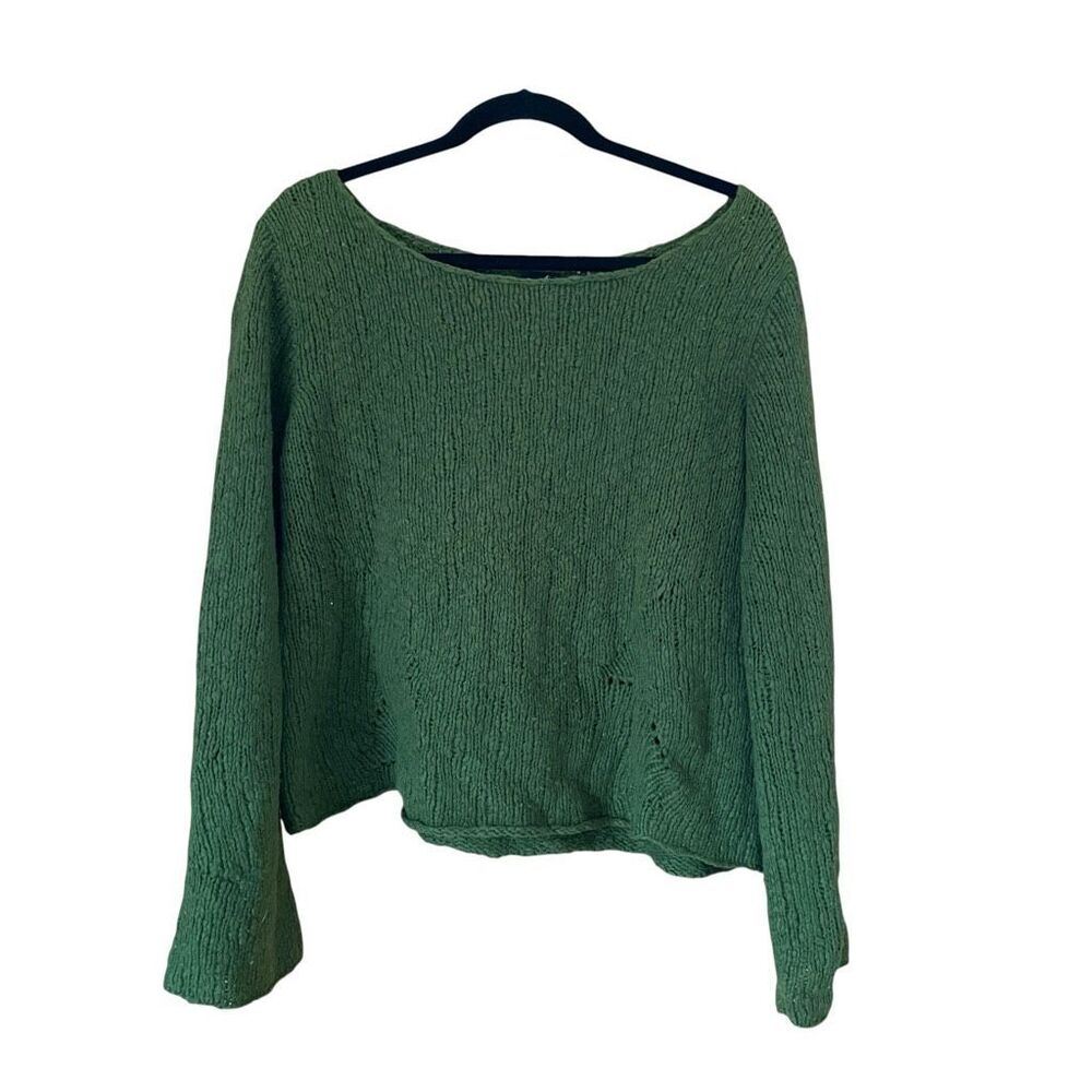 Eileen Fisher Wool Blend Boat Neck Pullover Sweater Size Large